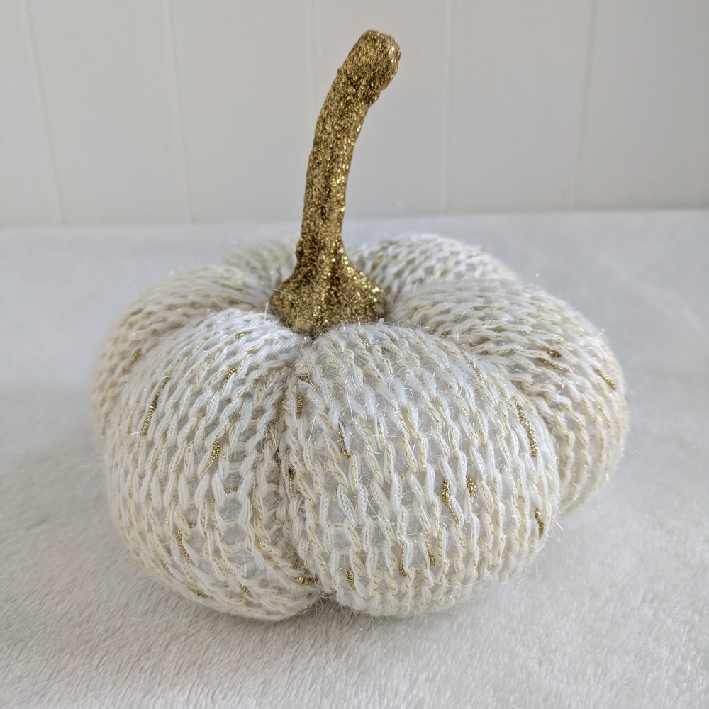 Gold and White Decorative Pumpkin